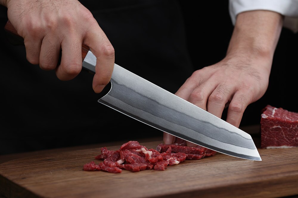 TURWHO 8 inch Japanese Chef Knife 7-Layer Damascus Stainless steel Kitchen Knives Pro Cooking Knives W/Rosewood Octagonal Handle