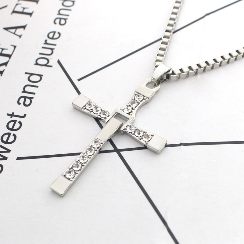 Fast and Furious Pendant Necklace dominic toretto cross Men's Pendants For Men Jewelry Crystal Necklace