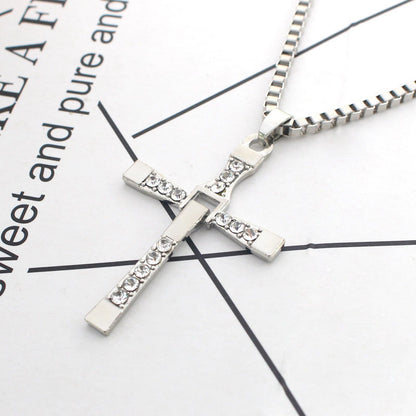 Fast and Furious Pendant Necklace dominic toretto cross Men's Pendants For Men Jewelry Crystal Necklace