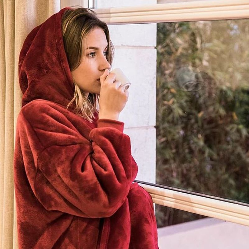 Women Pocket Hooded Blanket