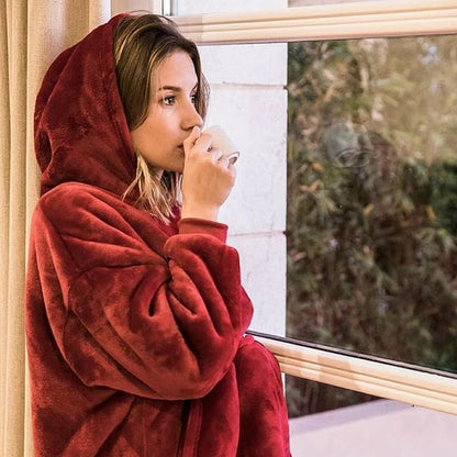 Women Pocket Hooded Blanket