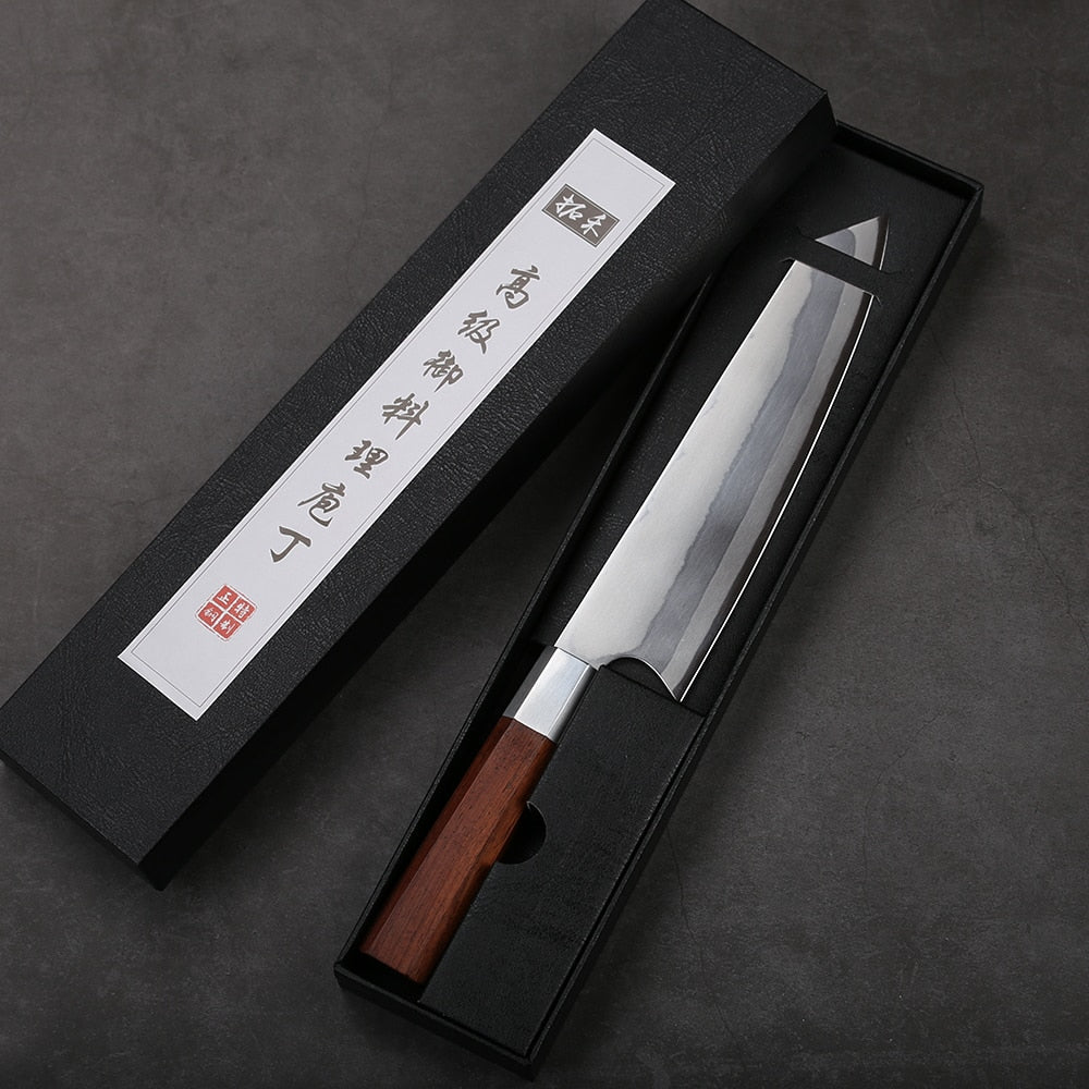 TURWHO 8 inch Japanese Chef Knife 7-Layer Damascus Stainless steel Kitchen Knives Pro Cooking Knives W/Rosewood Octagonal Handle