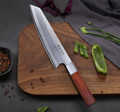 TURWHO 8 inch Japanese Chef Knife 7-Layer Damascus Stainless steel Kitchen Knives Pro Cooking Knives W/Rosewood Octagonal Handle