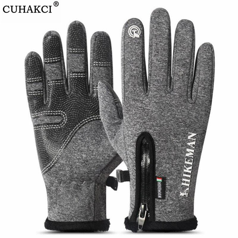 CUHAKCI Winter Mittens Touched Screen Gloves Waterproof Men Women Warm Windproof Bicycle Anti Slip Ski Cycling Glove