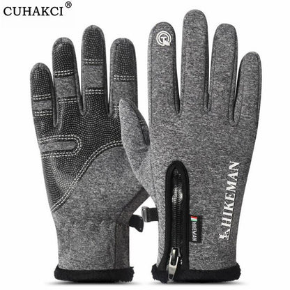 CUHAKCI Winter Mittens Touched Screen Gloves Waterproof Men Women Warm Windproof Bicycle Anti Slip Ski Cycling Glove