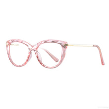 Load image into Gallery viewer, 51009 Plastic Titanium Glasses Frames Cat Eye Women Diamond Bump Optical Fashion Computer Glasses
