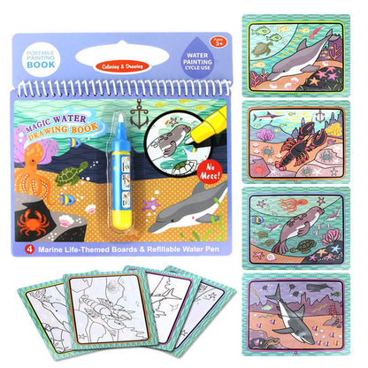 8 Styles Magic Water Drawing Book Coloring Doodle & Magic Pen Drawing Toys Early Education For Kids Birthday Gifts Puzzle Toys