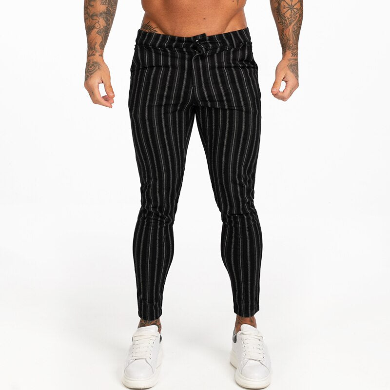 New Autumn Winter Men's Chinos Slim Fit Black Chinos Trousers for Men Stretchy Pants Thick Casual Ankle Tight Fit Street zm385