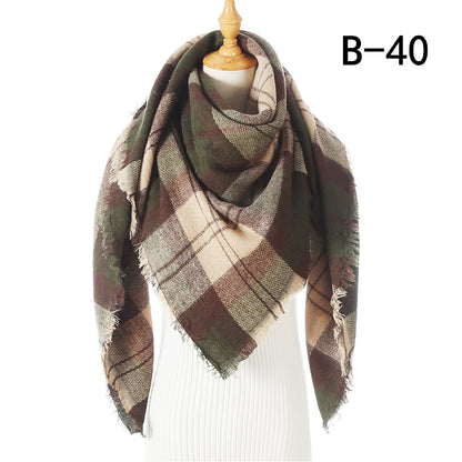 Designer 2020 knitted spring winter women scarf plaid warm cashmere scarves shawls luxury brand neck bandana pashmina lady wrap