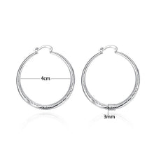 Cargar imagen en el visor de la galería, Diameter:4.0cm 1 Pairs Elegant Jewelry Silver Plated Women Lady Wedding Earrings High Quality Fashion
