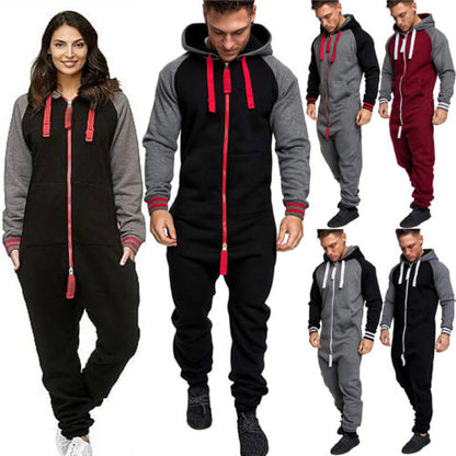 HIRIGIN Unisex Hoodie Tracksuit Adult Mem Women Sweater Jogging Pants Warm Winter Clothes Fashion Men Lady Jumpsuit Tracksuit Long Sleeve Hooded Zipper Playsuit