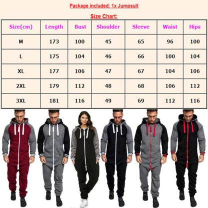 HIRIGIN Unisex Hoodie Tracksuit Adult Mem Women Sweater Jogging Pants Warm Winter Clothes Fashion Men Lady Jumpsuit Tracksuit Long Sleeve Hooded Zipper Playsuit