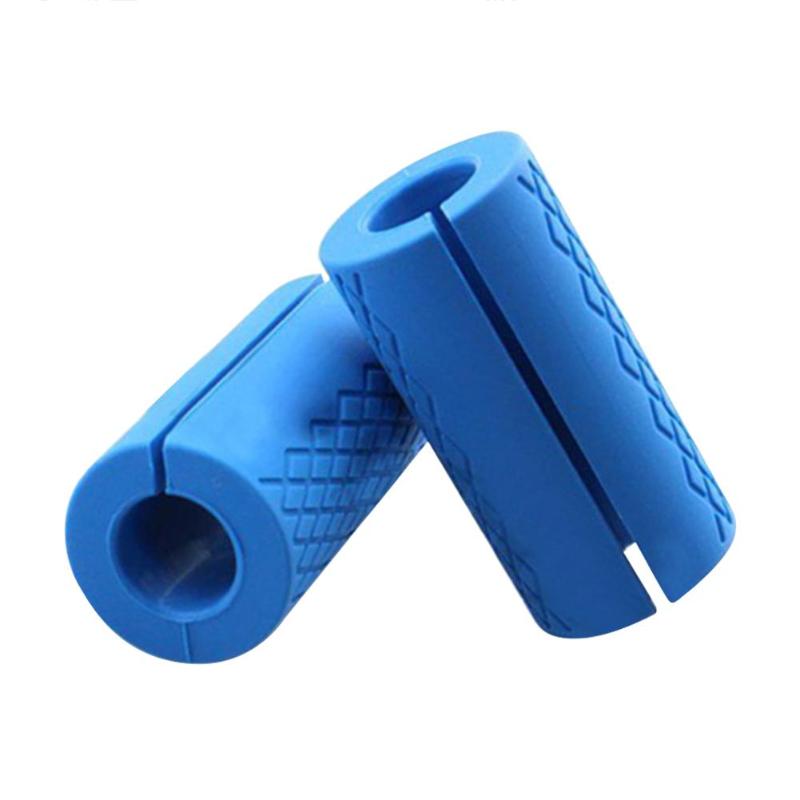 1 Pair Dumbbell Thick Bar Handles Gym Weightlifting Support Silicon Anti-Slip Protect Pad Body Building Fitness Equipment