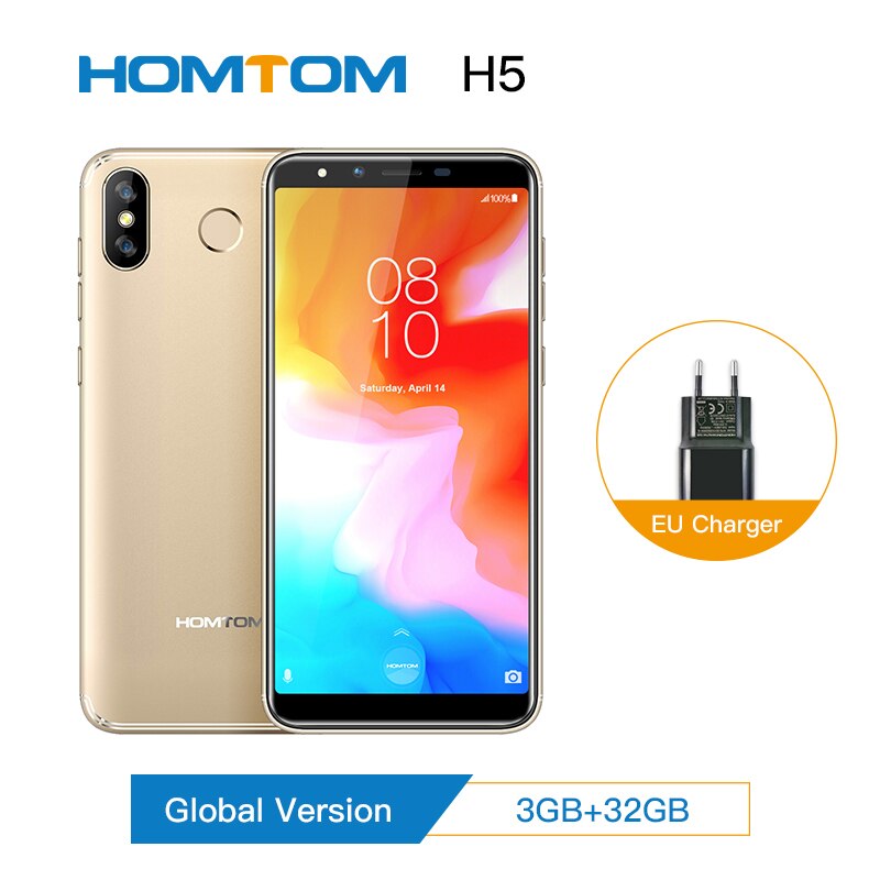 HOMTOM H5 3GB 32GB Mobile Phone 3300mAh Fast Charge Android8.1 5.7