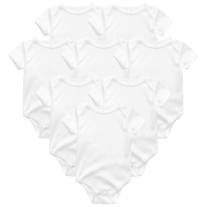 Baby Clothes 8Pcs/lots Unisex Newborn Boy&Girl Rompers roupas de bebes Cotton Baby Toddler Jumpsuits Short Sleeve Baby Clothing