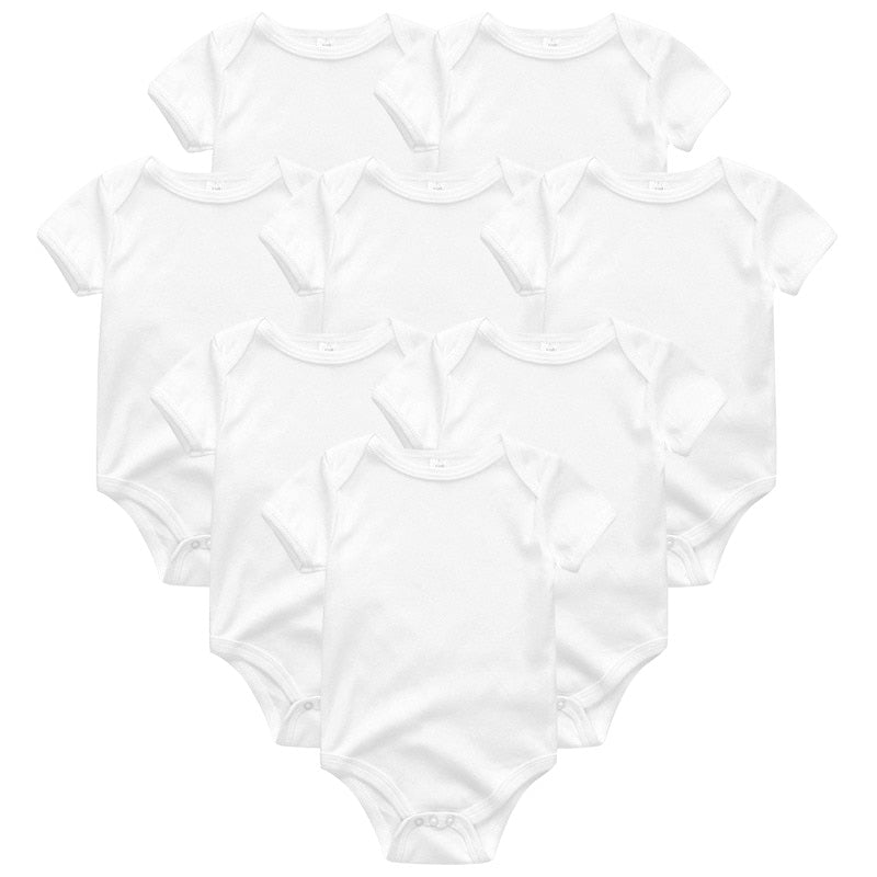 Baby Clothes 8Pcs/lots Unisex Newborn Boy&Girl Rompers roupas de bebes Cotton Baby Toddler Jumpsuits Short Sleeve Baby Clothing