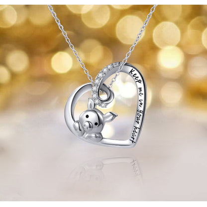 sterling silver cute zodiac pig pendant jewelry student Korean version of the wild couple gift jewellery necklace