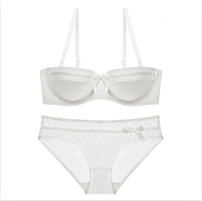 CINOON 2019 NEW Lace Bow Lingerie Set 1/2 Cup Sexy Intimates Push Up Bra Set Underwear Floral Embroidery Lace Women Bra Panty