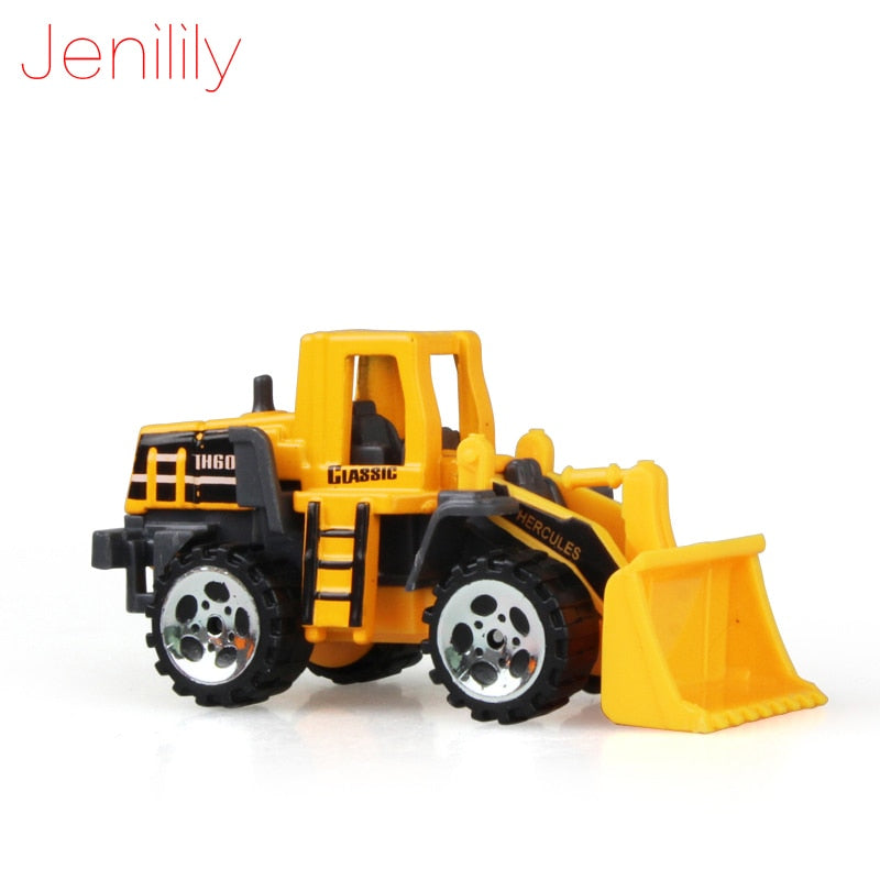 Jenilily Mini Diecast Car Construction Vehicle Engineering Car Excavator Dump Roller Truck Model Toys Lot for Children Adult