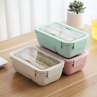 Wheat Straw Lunch Box Healthy Material Bento Boxes Microwave Dinnerware Food Storage Container Lunchbox