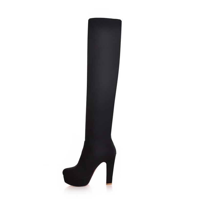 QUTAA 2020 New Women Boots Sexy Fashion Over the Knee Boots Sexy Thin Square Heel Boot Platform Woman Shoes Black size 34-43