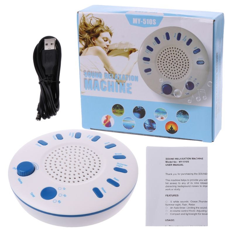 Sleep White Noise Machine Portable Sound Therapy for Baby and Adult Sleeping and Relaxation Device 9 Natural Sounds