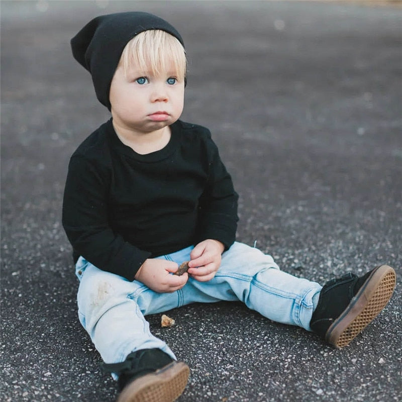 Unisex Kids Knitted Hat Cap Boys Girls Knitted Cap Winter Warm Solid Color Children Hat