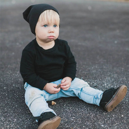 Unisex Kids Knitted Hat Cap Boys Girls Knitted Cap Winter Warm Solid Color Children Hat