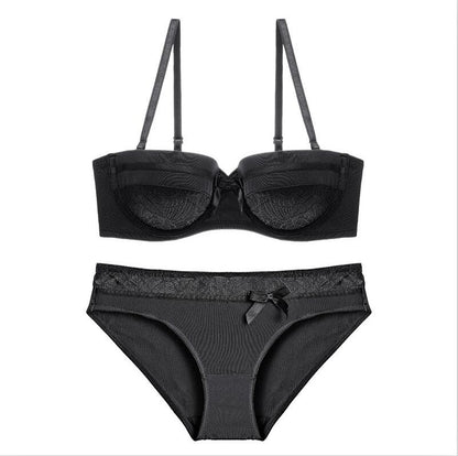CINOON 2019 NEW Lace Bow Lingerie Set 1/2 Cup Sexy Intimates Push Up Bra Set Underwear Floral Embroidery Lace Women Bra Panty
