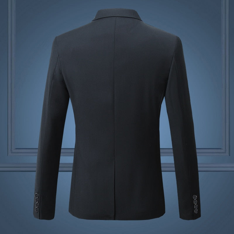 Black Classy Men's Blazer Jacket One Button Slim Wedding Suit Men Solid M-3XL Mens Casual Blazers White Customizable Big Size