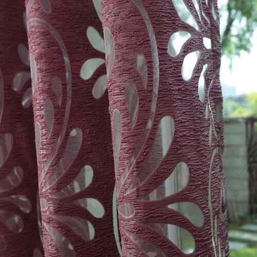 Ready Made Semi-Blackout Curtains Blind Panel Fabrics for Window Modern Living Room Treatment Purple Black White