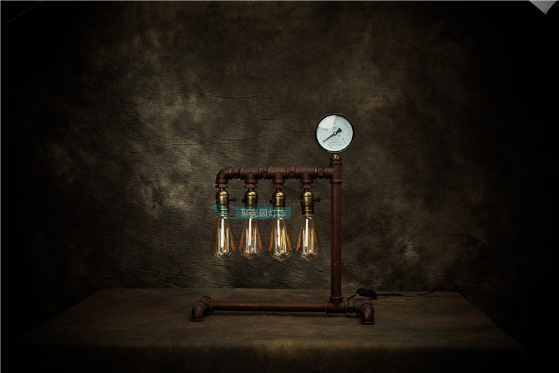 Decorative Table Lamps Balcony Bedroom Restaurant coffee bar industrial water pipe iron four adjustable light desk lamps LU8015