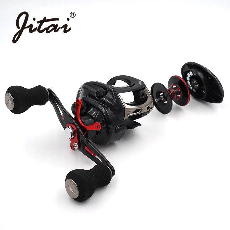 JITAI 14+1BB Baitcasting Fishing Reel 6.4:1 Gear Ratio 8Kg Braking Power High Quality Ultra Light China Fishing Reels Wheels