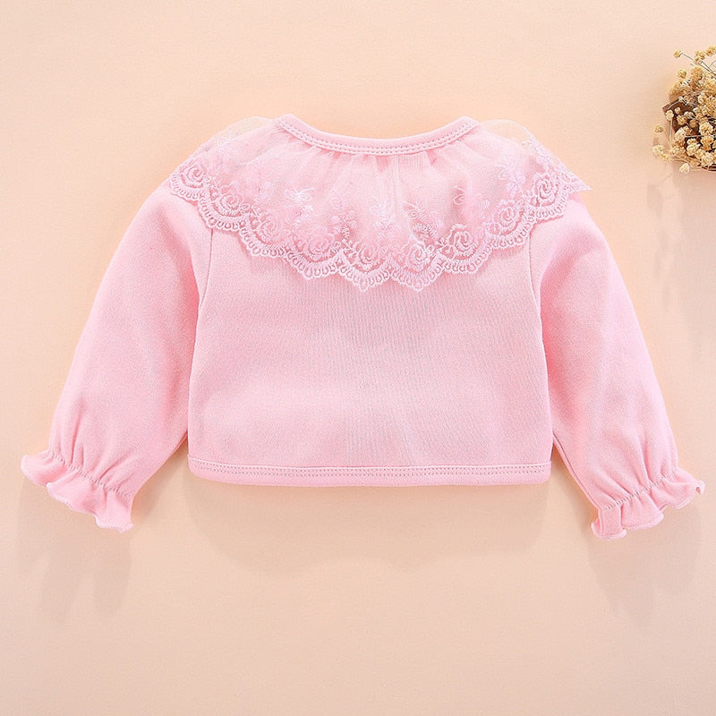 Lawadka 100%Cotton Baby Coat Girl Bow Lace Princess Baby Coat Newborn Wedding Birthday Party Baby Girls Outerwear Baby Clothes