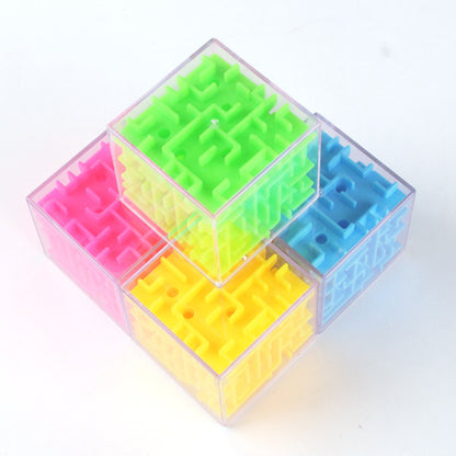 TOBEFU 3D Maze Magic Cube Transparent Six-sided Puzzle Speed Cube Rolling Ball Game Cubos Maze Toys for Children Educational