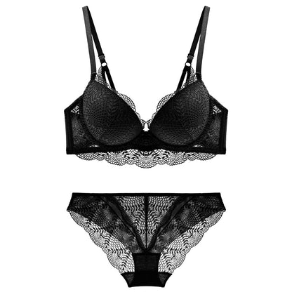 TERMEZY New Women underwear Set Lace Sexy Push-up Bra And Panty Sets Comfortable Brassiere Adjustable Straps Gathered Lingerie