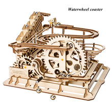 将图片加载到图库查看器，Robotime Rokr 4 Kinds Marble Run DIY Waterwheel Wooden Model Building Block Kits Assembly Toy Gift for Children Adult Dropship
