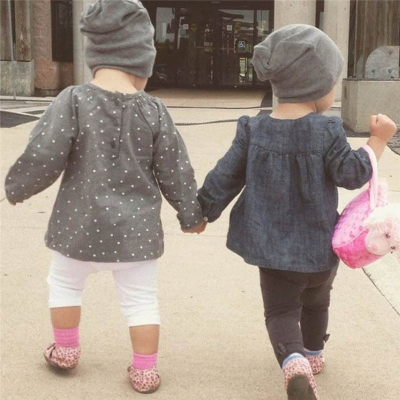 New Baby Street Dance Hip Hop Hat Spring Autumn Baby Hat Scarf for Boys Girls Knitted Cap Winter Warm Solid Color Children Hat
