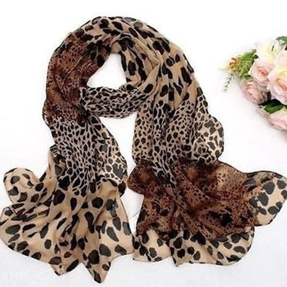 Duan Leopard Brown Autumn And Winter Female Wild Trade Chiffon Scarf Soft Fashion Novelty Wild Scarf Workplace Women Must