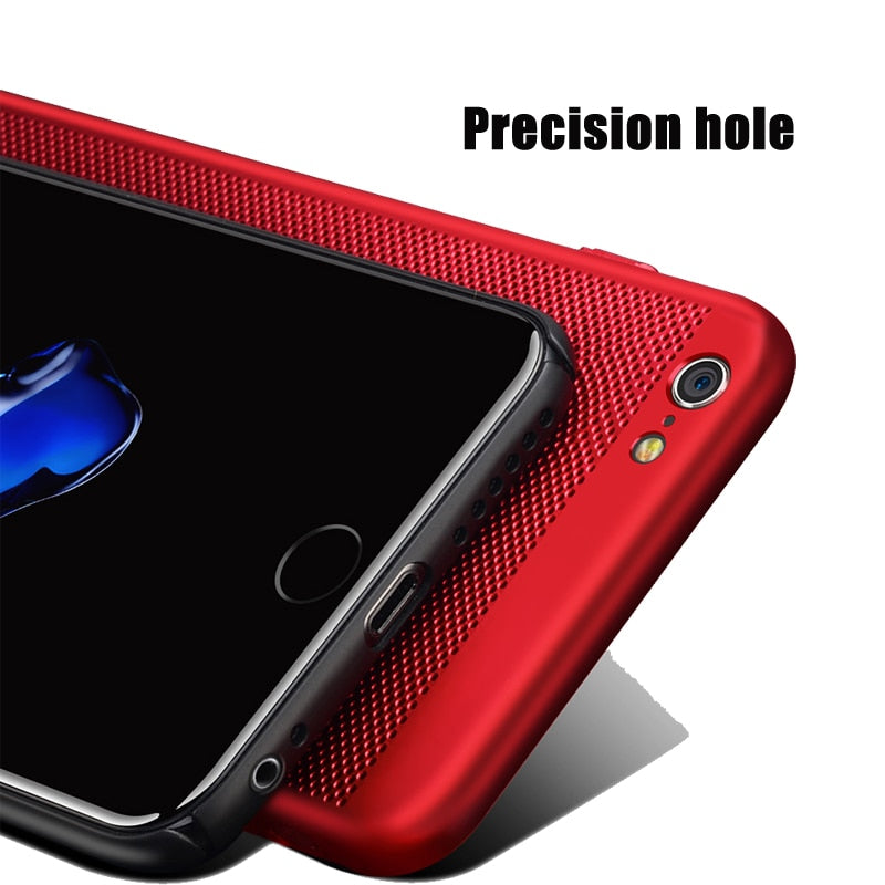 Ultra Slim Phone Case For iPhone 6 6s 7 8 Plus Hollow Heat Dissipation Case Hard PC For iPhone 5 S SE 11 12 Pro XR X XS MAX i12
