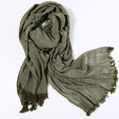 Fashion Classic Retro Scarf Cotton linen lady Men Autumn Multifunctional Soft warm long scarf Multicolor Tassel scarves 72*196cm