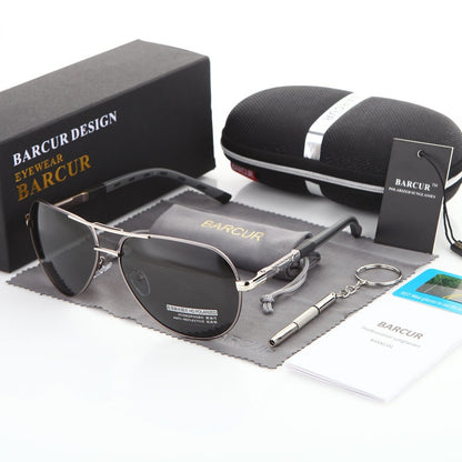 BARCUR Aluminum Vintage Men's Sunglasses Men Polarized Coating Classic Sun Glasses Women Shade Male Driving Accessories Eyewear