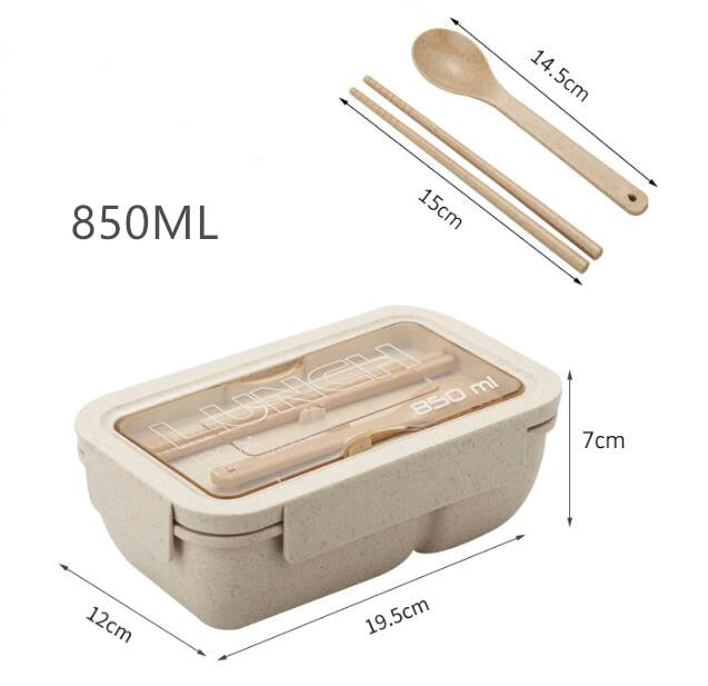 Wheat Straw Lunch Box Healthy Material Bento Boxes Microwave Dinnerware Food Storage Container Lunchbox
