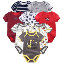 将图片加载到图库查看器，Baby Clothes 8Pcs/lots Unisex Newborn Boy&amp;Girl Rompers roupas de bebes Cotton Baby Toddler Jumpsuits Short Sleeve Baby Clothing
