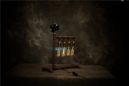 decoration Table Lamps balcony bedroom restaurant coffee bar industrial water pipe iron four adjustable light desk lamps LU8015