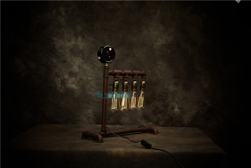Decorative Table Lamps Balcony Bedroom Restaurant coffee bar industrial water pipe iron four adjustable light desk lamps LU8015