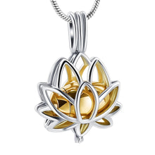 Load image into Gallery viewer, Stainless Steel Lotus Flower Keepsake Pendant For Women Mini Cremation Urn Jewelry Memorial Jewelry Ashes Locket 2 Colors
