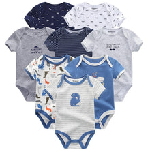 将图片加载到图库查看器，Baby Clothes 8Pcs/lots Unisex Newborn Boy&amp;Girl Rompers roupas de bebes Cotton Baby Toddler Jumpsuits Short Sleeve Baby Clothing
