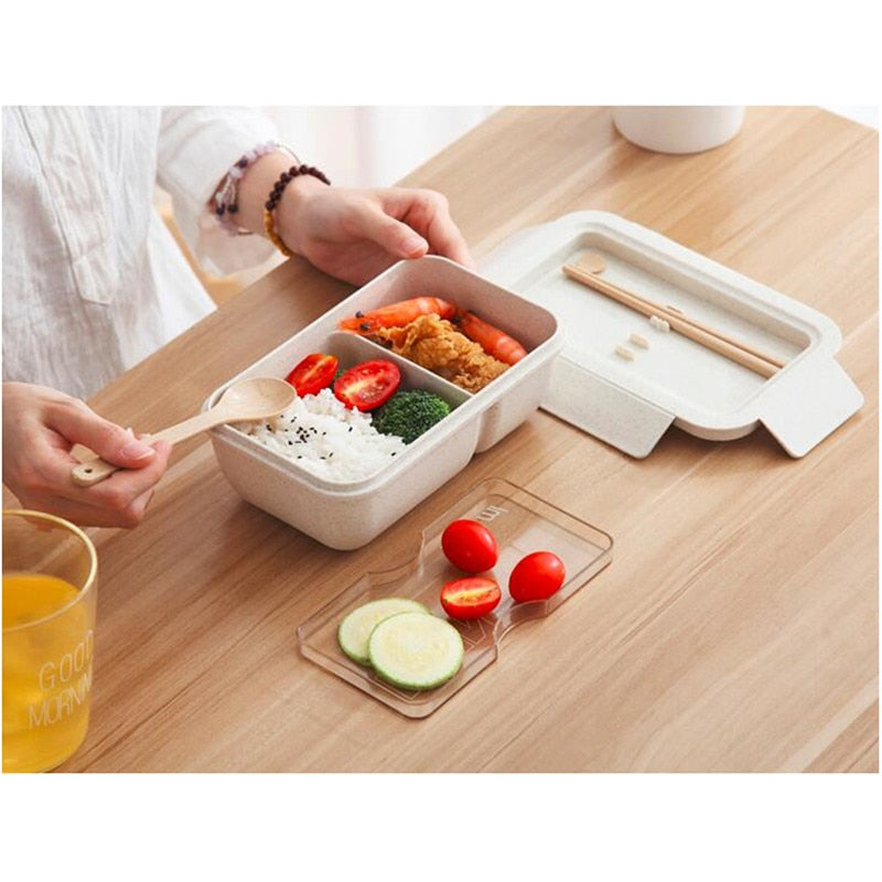 Wheat Straw Lunch Box Healthy Material Bento Boxes Microwave Dinnerware Food Storage Container Lunchbox
