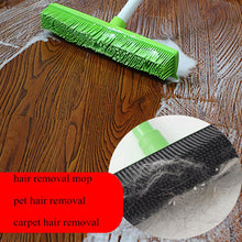 Charger l&#39;image dans la galerie, Long Push Rubber Broom Bristles Sweeper Squeegee Scratch Free Bristle Broom for Pet Cat Dog Hair Carpet Hardwood Windows Clean
